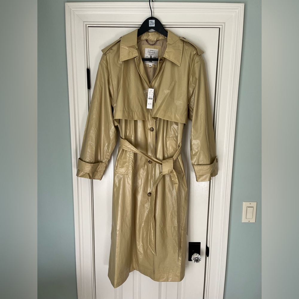 J. Crew Rain or Shine Trench Coat Khaki Size Medium NWT - Picture 4 of 11